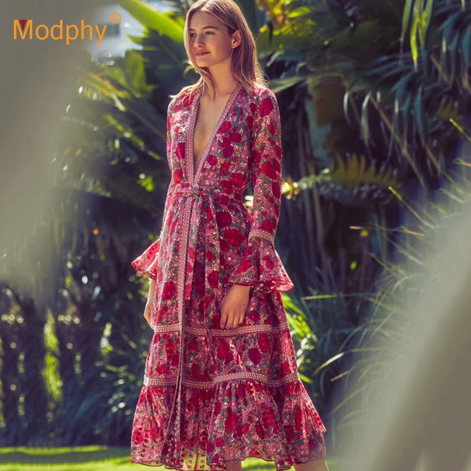 Женское праздничное платье с цветочным принтом Повседневные Вечерние платья