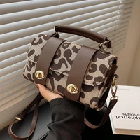 fashion leopard print canvas small flap bags for women luxury designer handbags autumn winter new female shoulder crossbody bag