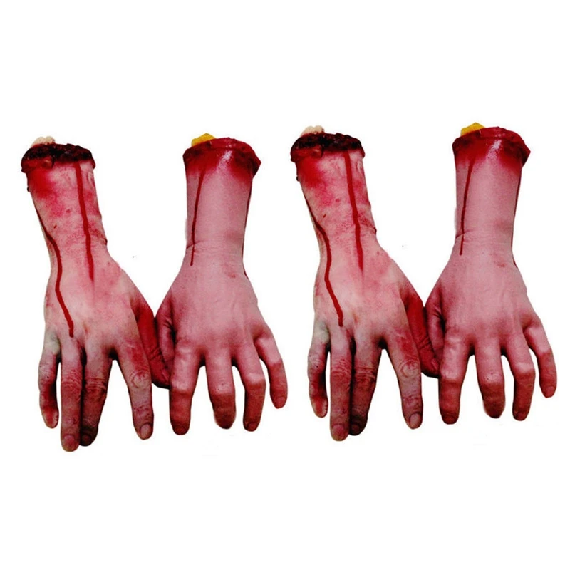 

2X кровавый ужас, страшный реквизит на Хэллоуин, поддельный разрезанный ручной домик в натуральную величину 22-23 см