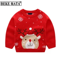 christmas sweaters boys 2021 winter toddler girl clothes long sleeve elk print knitted child pullover clothing children sweater