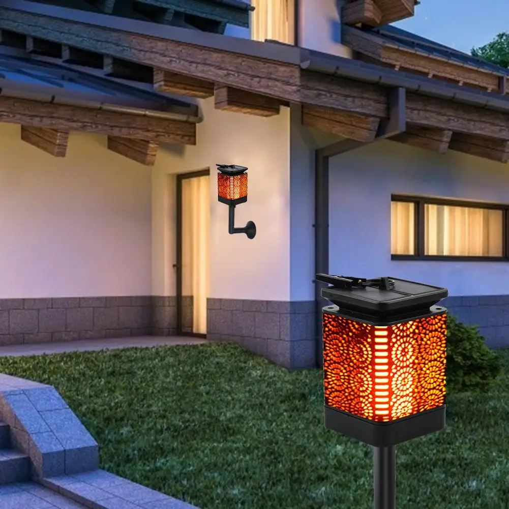 

Retro Solar LED Flame Light Flower Pattern Waterproof for Outdoor Clip Lamp
