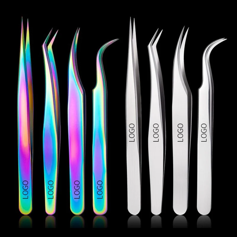 

High Precision Anti-static Tweezers For Eyelash Extensions Eyelashes Tweezers Stainless Steel Superhard Tweezers