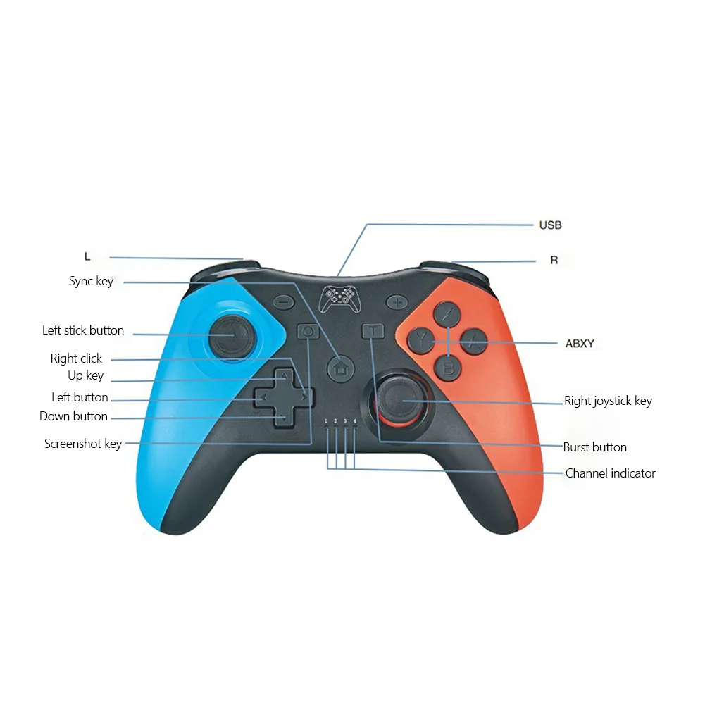 Bluetooth-compatible Turbo Gamepad for Nintendo NS-Switch NS Switch Oled Console Wireless USB Joystick Pro Controller | Электроника