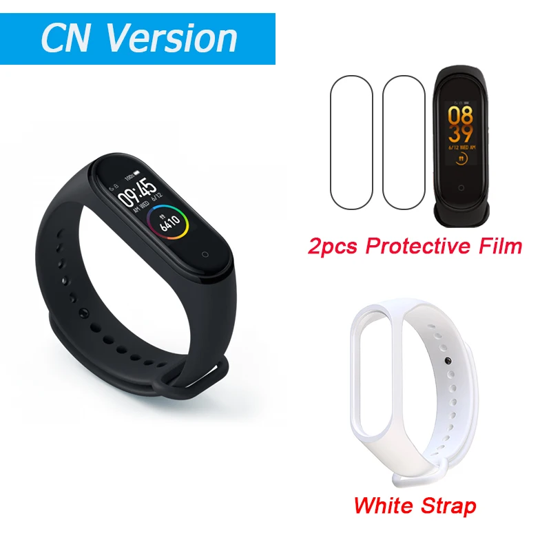 CN Add White Xiaomi mi-браслет 4 Smart mi Band 4 0,9" AMOLED экран водонепроницаемый пульсометр фитнес 135 мАч 20 Bluetooth 5,0 50 атм - Цвет: CN Add White