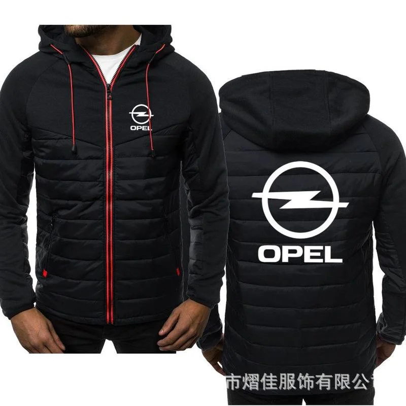 

Winter Men's Hoodies OPEL Logo Coat Zipper Hooded Jacket Cotton Coat Slim Fit Fashion Thicken Warm Outwear Man Tracksuit