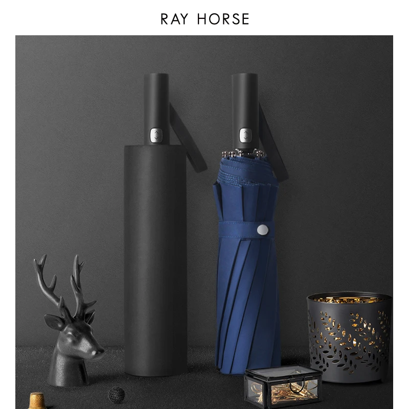 Ray Horse-ветрозащитный и водонепроницаемый деловой зонт для мужчин ткань эпонж