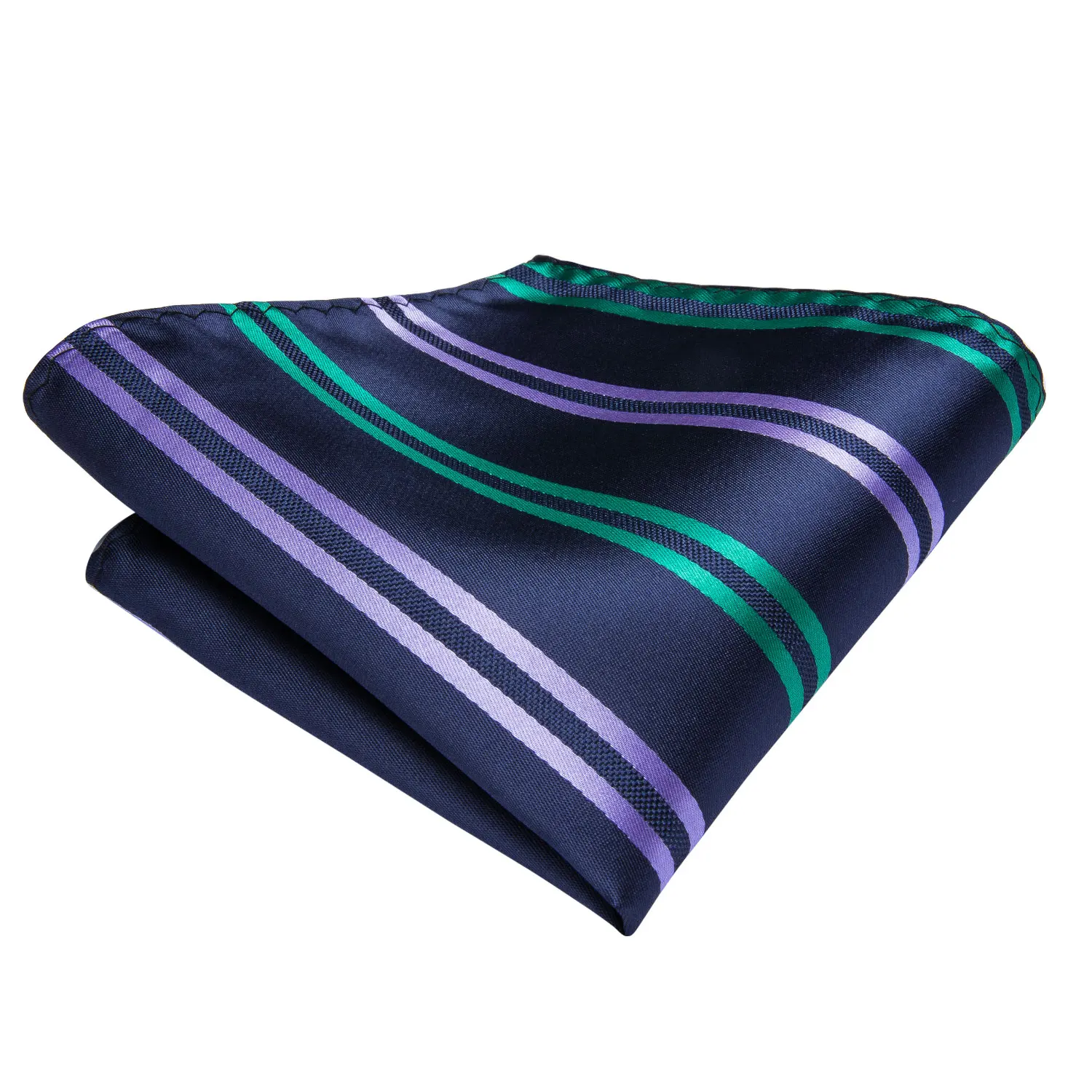 Галстук Hi-Tie для мужчин синий галстук в полоску Зеленый Официальный из саржи