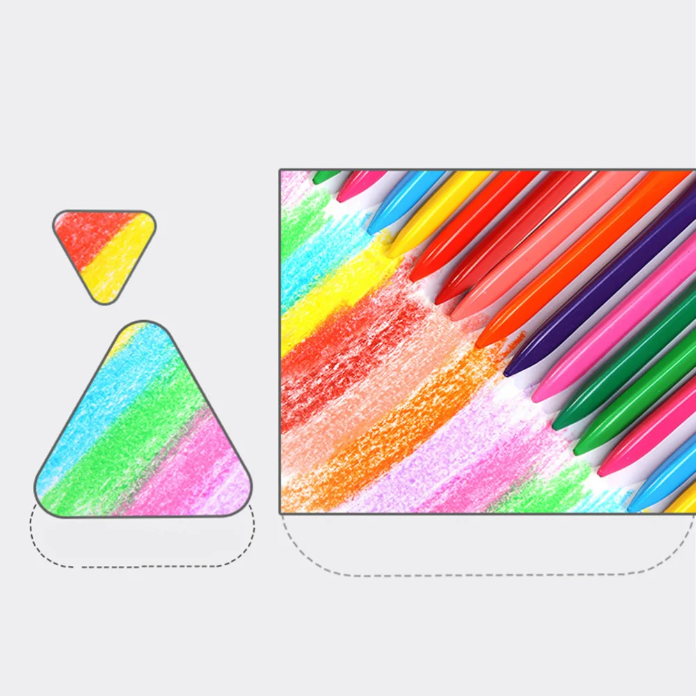

1 Set of 24 Colors Wax Pencil Washable Coloring Crayons Kids Traiangle Crayon Kids Stationery Colorful