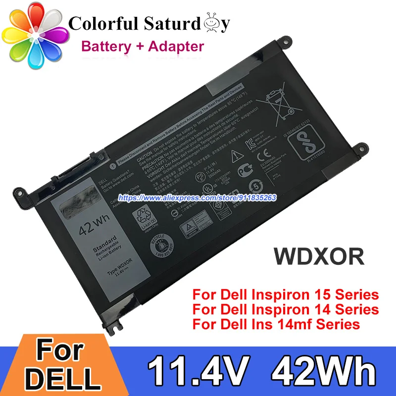 

New Original WDXOR Battery For Dell Inspiron 15 14 13 5378 5379 5368 P69G P58F P61F 5000 5471 5468 5567 5568 5565 7368 5770 7560
