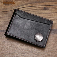 retro mens womens genuine leather drivers license bag multi function first layer cowhide id credit card holder coin purse