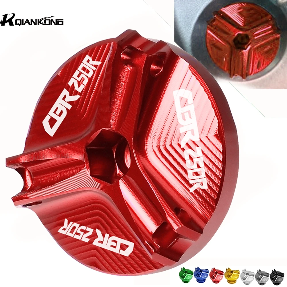 

Motorcycle Aluminum Engine Oil Filter Cup Plug Cover screws For Honda CBR250R CBR 250R 2011-2018 2017 2016 2015 2014 2013 2012