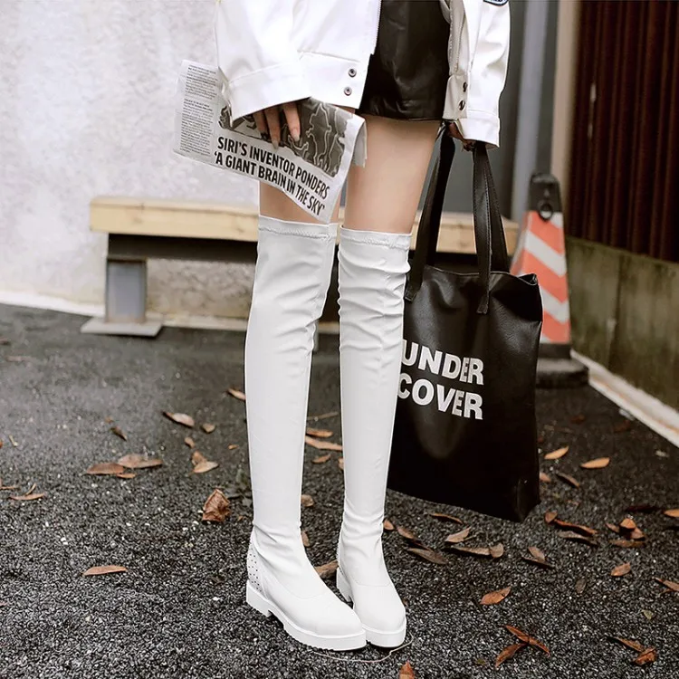 Plus Size 10 thigh high boots knee over the women ladies shoes woman winter | Обувь