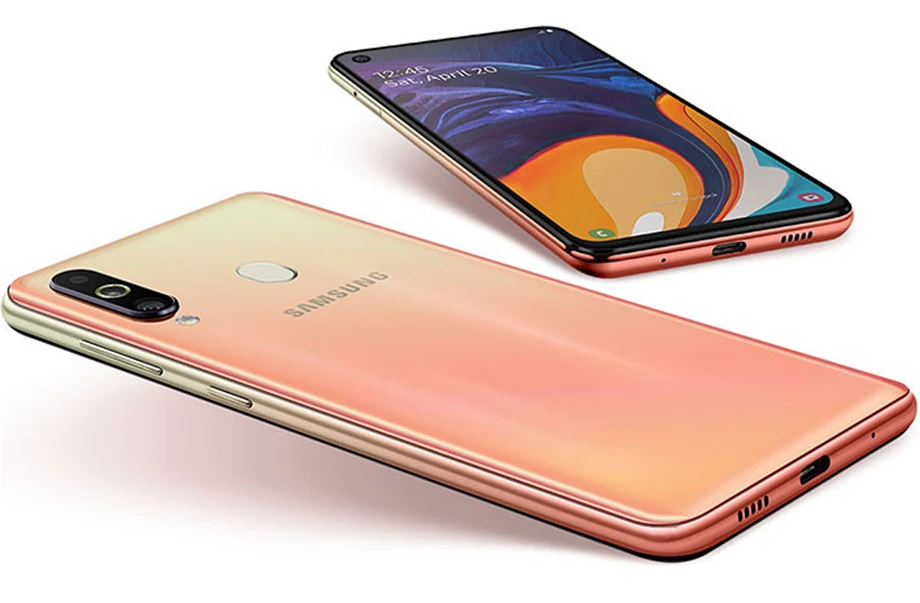 Мобильный телефон samsung Galaxy A60 A6060 Android, две sim-карты, четыре ядра, Snapdragon675, 6,3 дюймов, 6 ГБ ram, 64 ГБ rom, 3 тыловые камеры NFC
