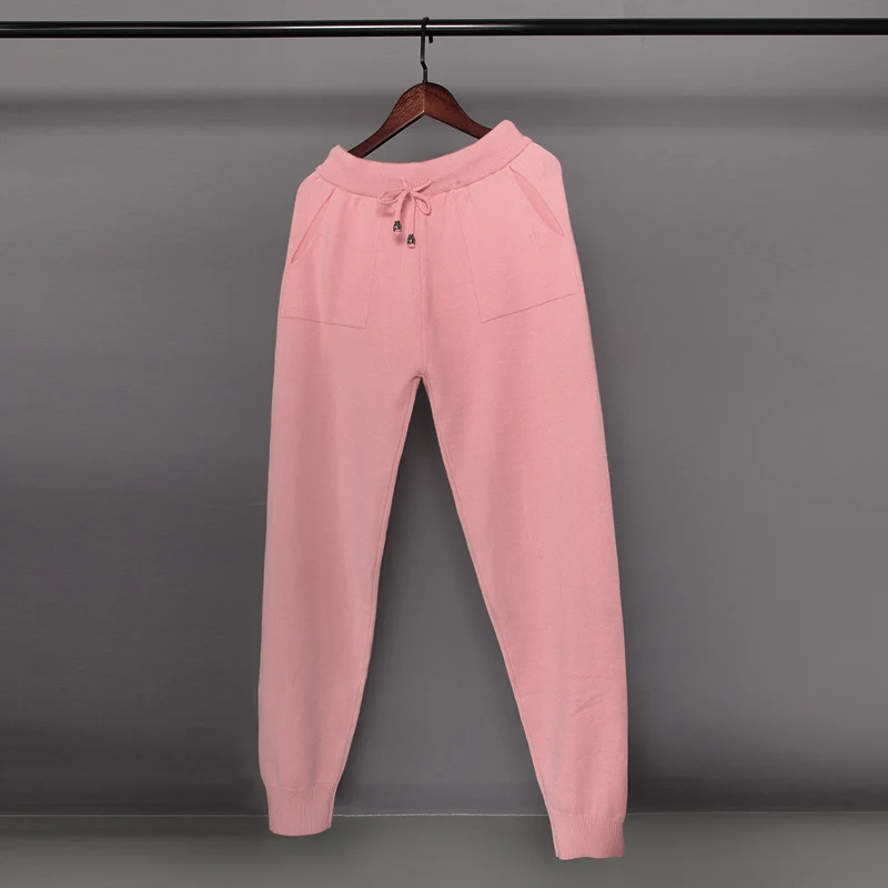 Женский Повседневный костюм двойка трикотажные брюки и кофта из трикотажа на