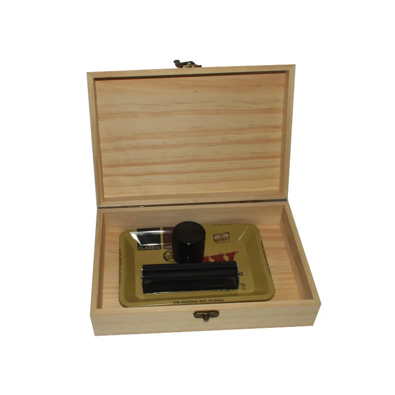 4Pcs/set Tobacco Set Cigarette Rolling Machine Herb Grinder Storage Pipe Smoking Accessories Wood box Gift | Дом и сад