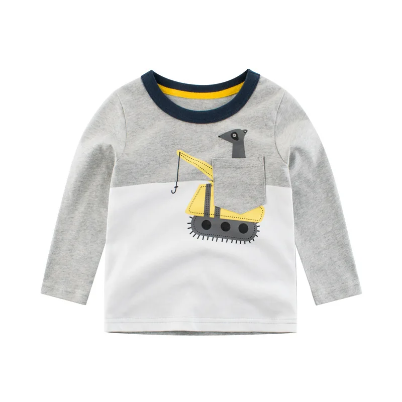 

2020 Boys Long Sleeve t-shirt Short Sleeve Tees Tops Clothing kids 2-9Y t Shirts Cars Cotton Tractor t-shirts Kids clothes