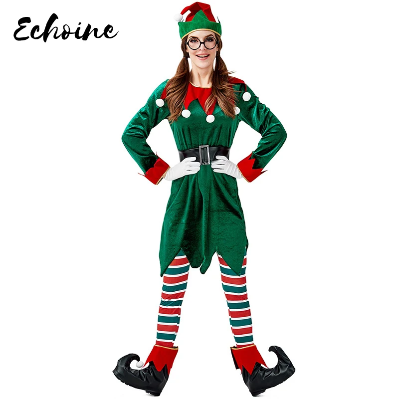 Adlut маленький помощник зеленый Рождественский эльф маскарадный костюм для