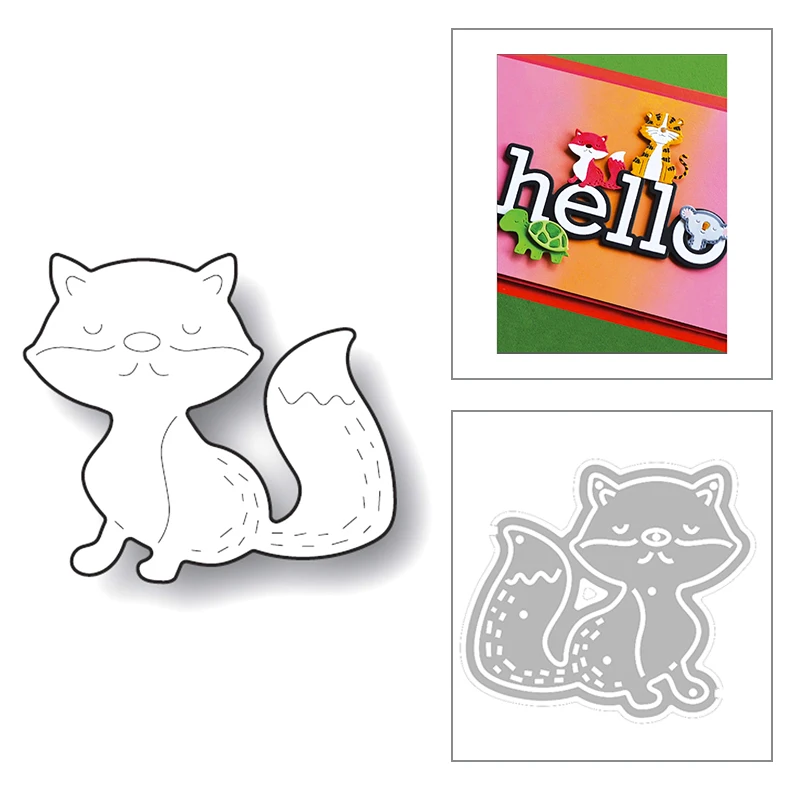 2020 новые милые животные лиса швейная нить тиснение Многослойная Металлическая