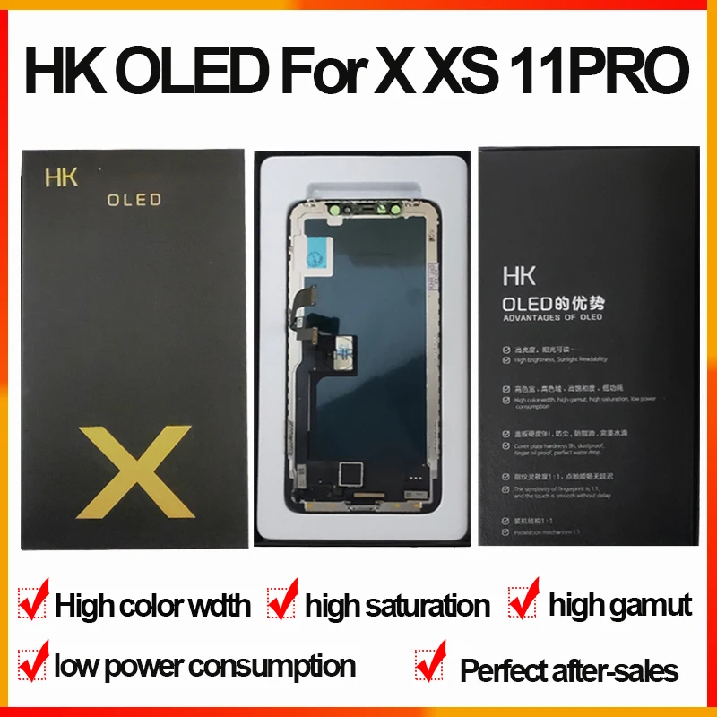 

Factory wholesale HK OLED LCD Pantalla LCD Display For iphone X XS OLED Display Touch Screen Digitizer Assembly For iPhone11 Pro