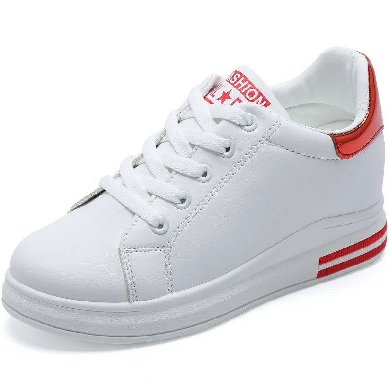 

Fashion White Platform Sneakers Chunky Shoes Woman Leather Vulcanized Ladies Female Increase Casual Zapatos De Mujer W20-94