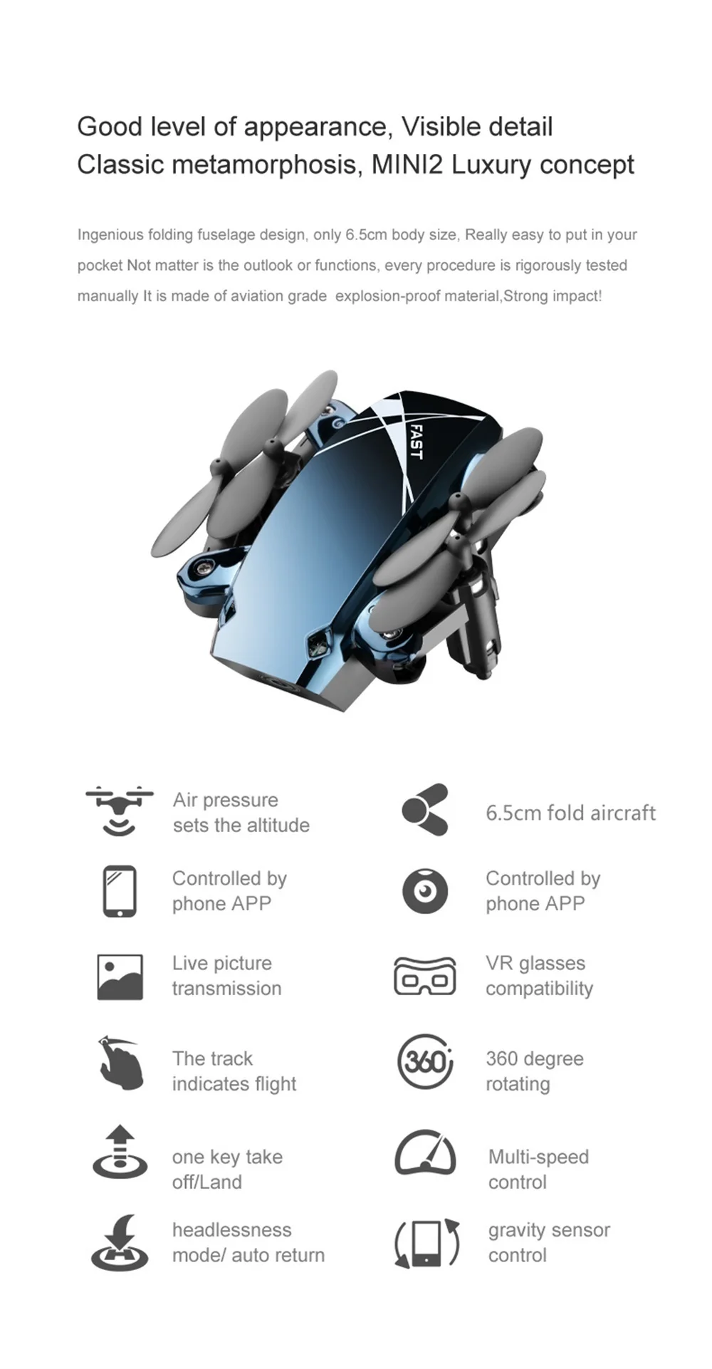 S9M HD камера Скорость Регулируемый 4CH 6-Axis Gyro 720P удержания высоты 4CH 6-Axis Gyro HD 720P складной Hover S9HW S9