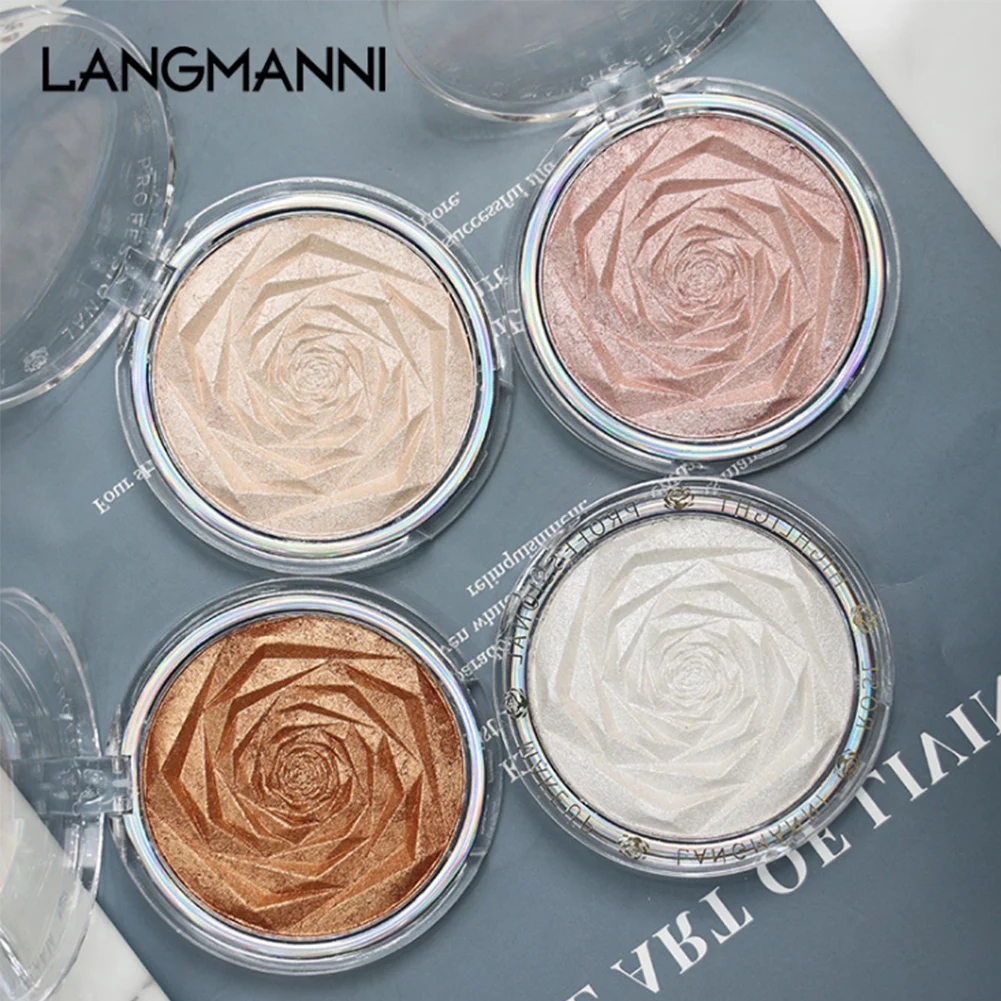 

6 Highlighter Powder Waterproof Glitter Palette Makeup Glow Face Contour Shimmer Illuminator Highlight Long Hold Time Cosmetics