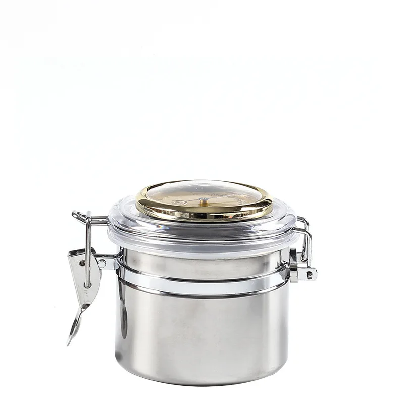 Tobacco Jar Cigar Humidor Stainless Steel Humidor Container for Cigar Taobacco Integrated Hygrometer Round images - 6