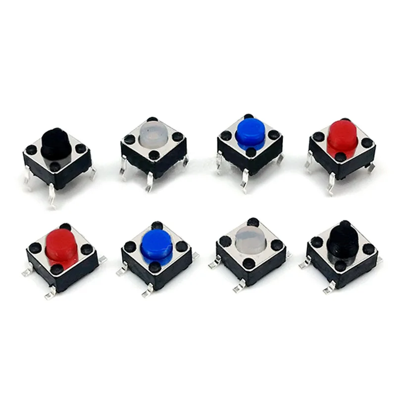 Прозрачный силикагелевый кнопочный переключатель 6*6*5 мм, 4 медных ножки, микроключ 6x6x5 мм, переключатели 10 шт./лот