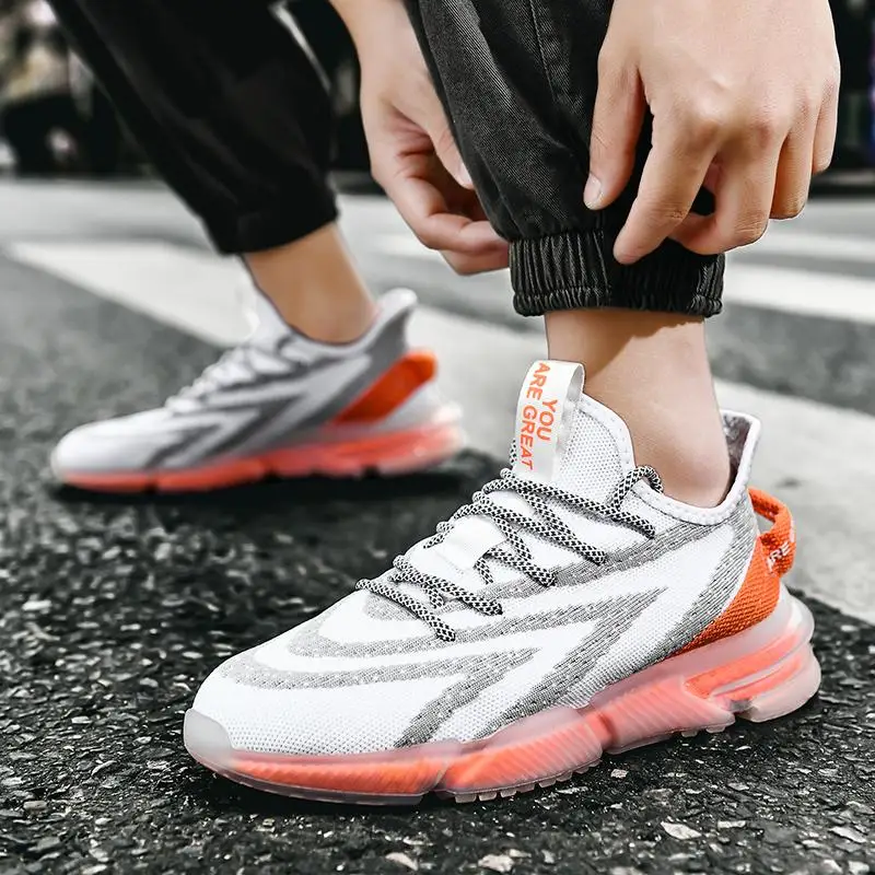 

Men Running Shoes Explosion Features Transparent Popcorn Color Bottom Comfortable Running Sports Tide Men's Shoes Made In China