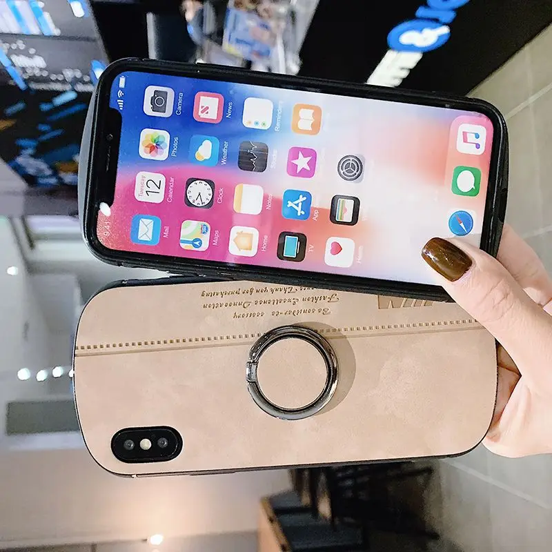 Кожаный чехол для Iphone Xr, кольцо на палец, чехол для Iphone 6, 7, 8 Plus, Iphon Xs Max, роскошный X Чехол, защита для Iphone 6 S