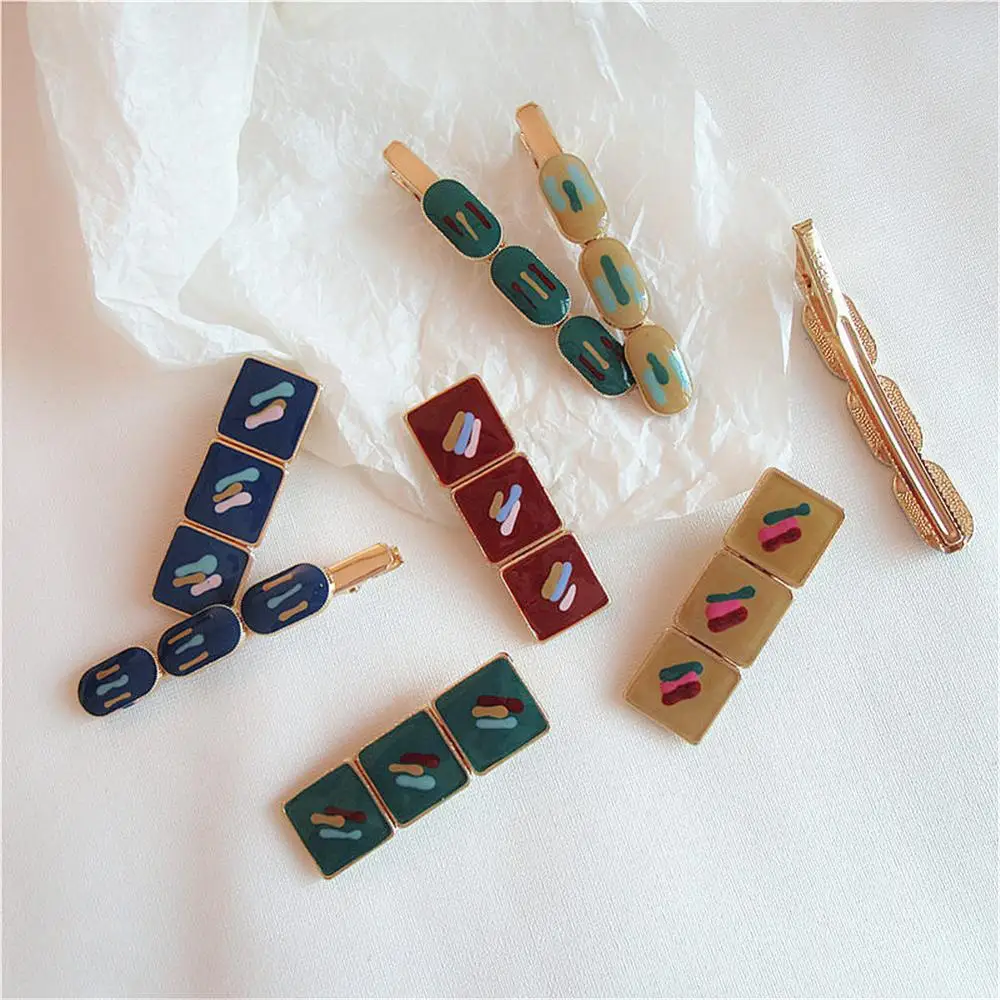 

1 PCS Hairpin Oil Painting Hair Clips For Women Girls Barrette Headdress Accessories Beauty Styling Tools