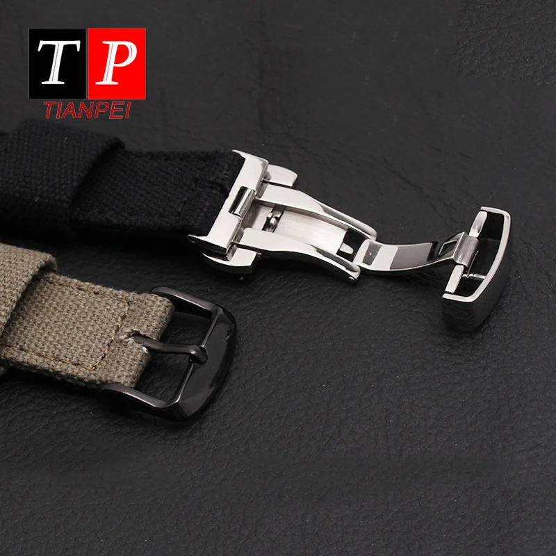 Nylon watch strap for 18mm 20mm 22mm thickened canvas bracelet sports waterproof men replace watch band comfortable
