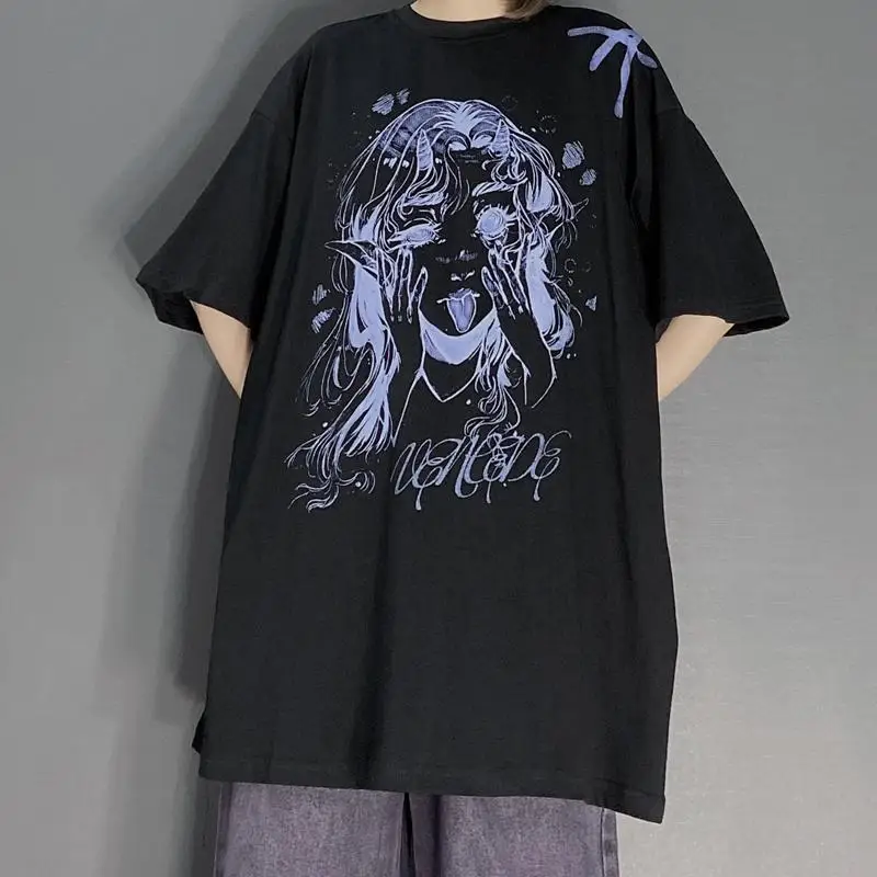 

Cartoon Punk T shirt Women Loose Tops Harajuku T Shirt Women Cute Short Sleeve Summer Tshirt Hip Hop Oversized T Shirt Funny