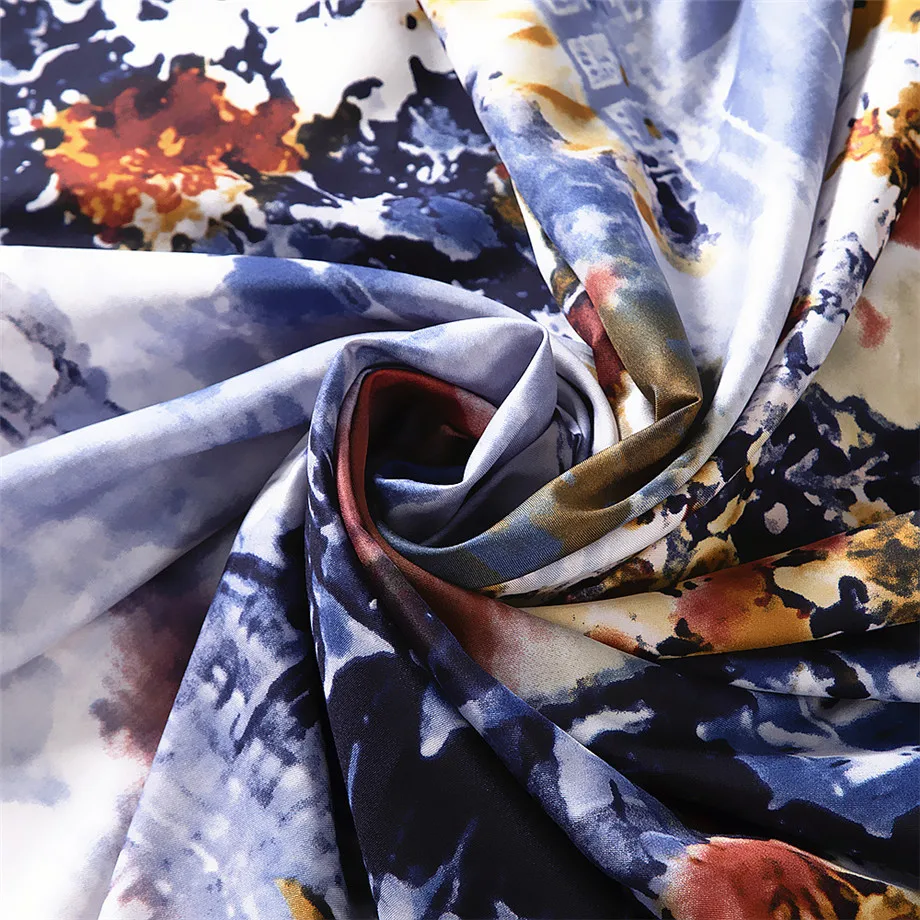 _ 100% саржевый шелковый шарф роскошный брендовый зимний женский 2019 Новые