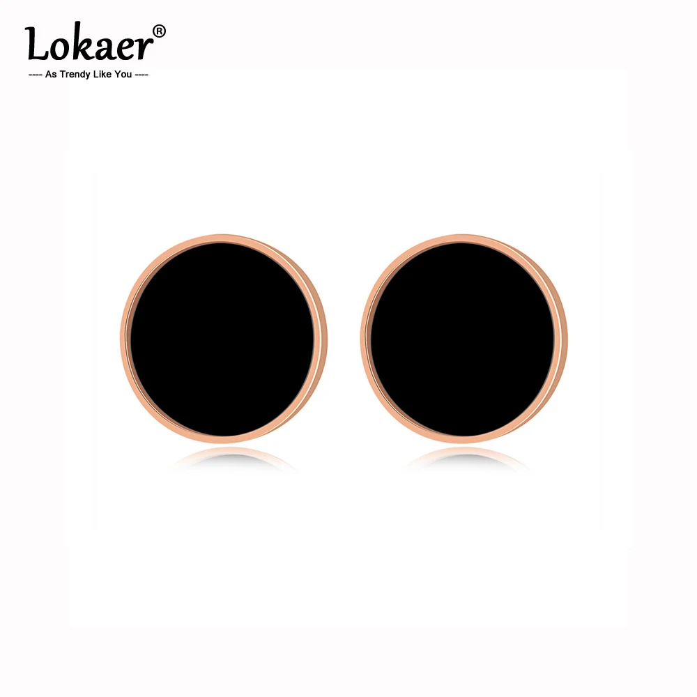 Lokaer Классические Акриловые круглые серьги гвоздики золотого цвета