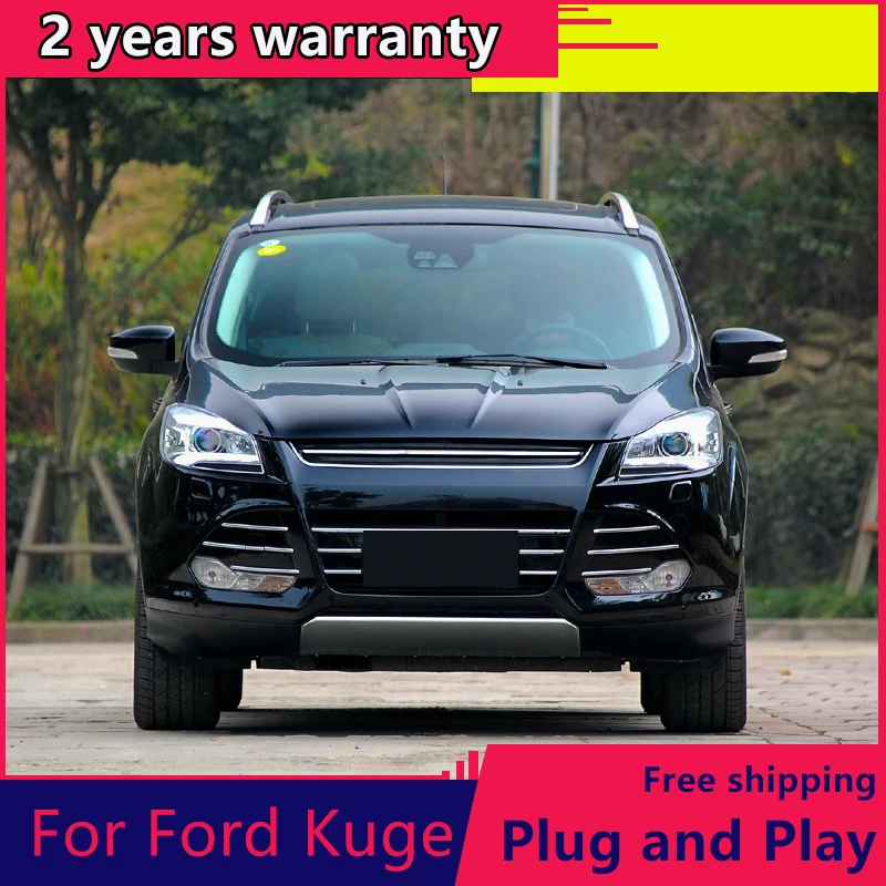 

For Ford Kuga Headlight For Kuga 2013-2016 Escape LED Headlight DRL Bi Xenon Lens High Low Beam Parking Fog Lamp car accessories