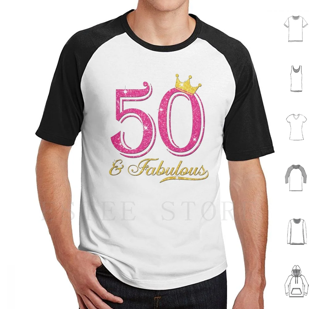 

Сказочная женская рубашка на 50-й день рождения, футболка «сделай сам», большой размер, 100% хлопок, 50 и сказочная, 50-й день рождения, Женская Кор...