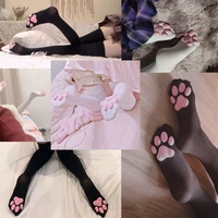 3d cat paw socks over knee kawaii socks girl lolita leggings slimming stockings velvet cosplay high long thigh y0p0