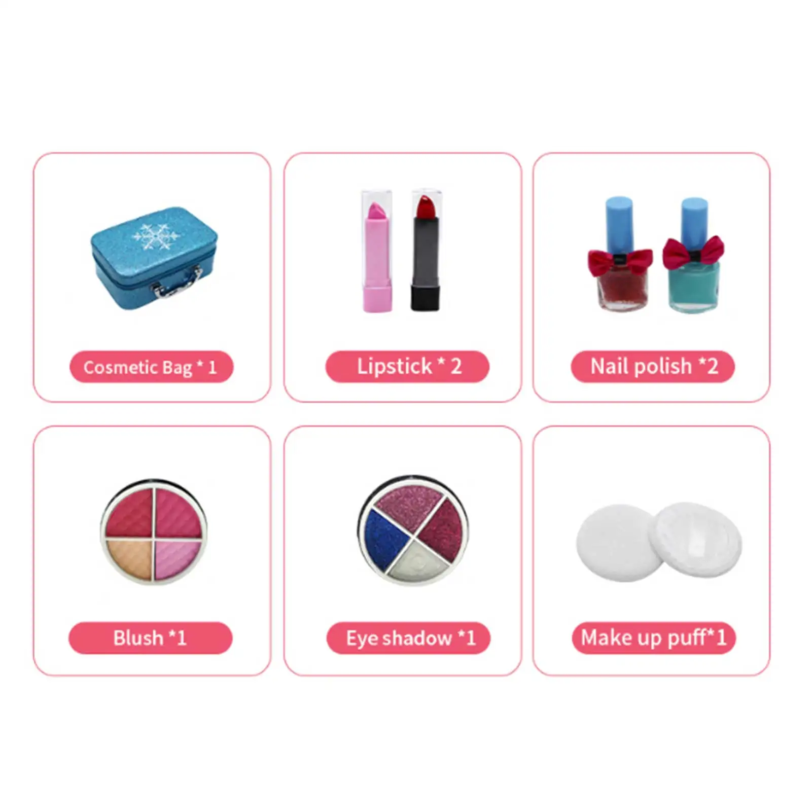 

22pcs Children's Makeup Set Girl Princess Frozen Dressing Table Makeup Toy Mini Box Washable First Princess Starter Set