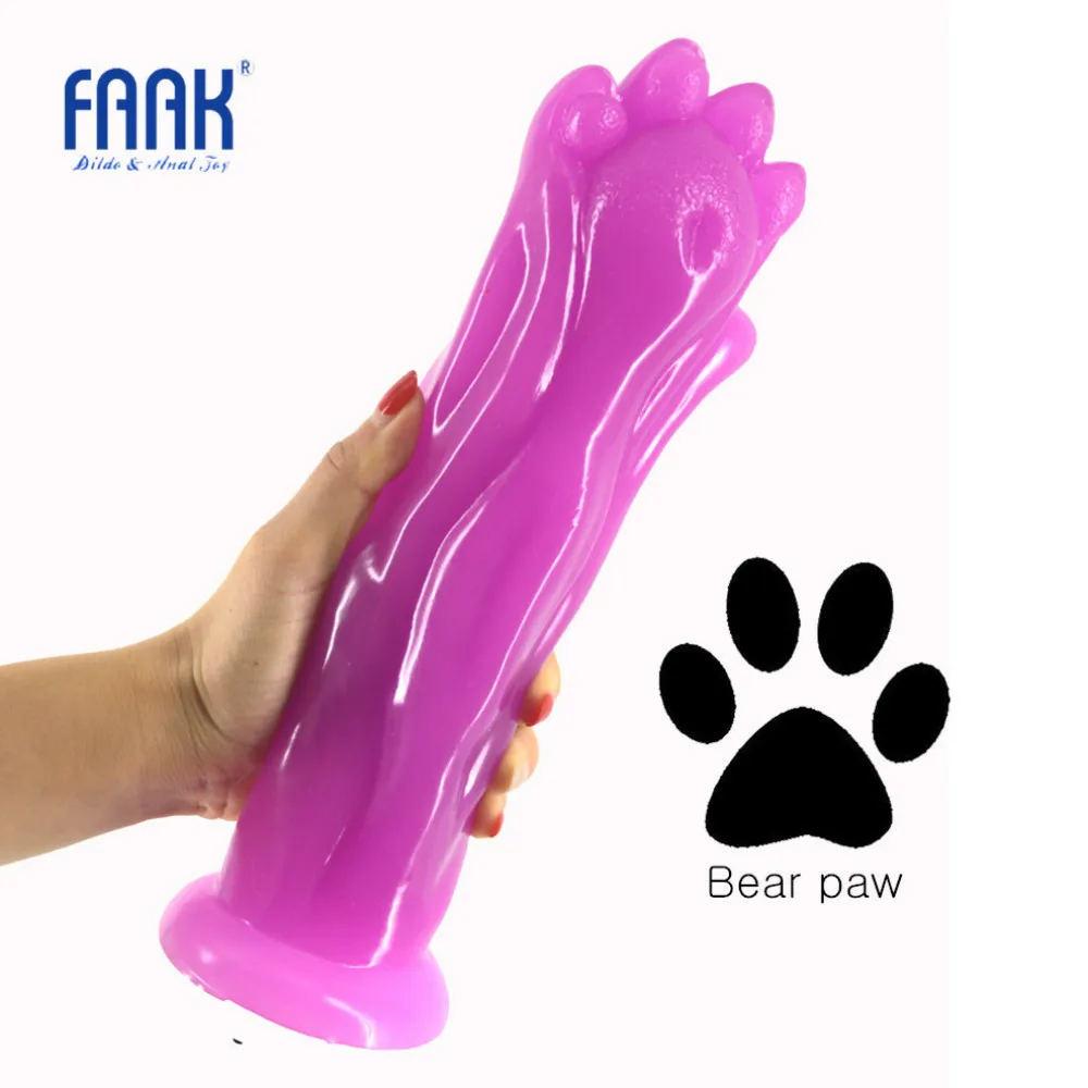 Фаллоимитатор с большим анальным заглушкой FAAK дизайн в виде медвежьей лапы