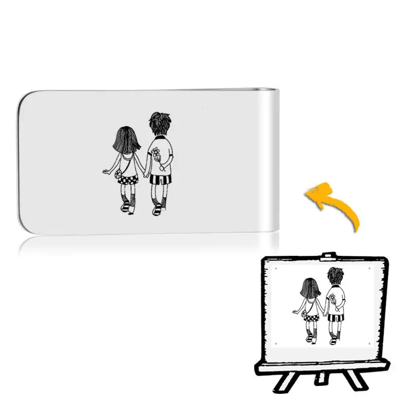 Зажим для денег на заказ фото зажим подарок рукописного ввода металлические