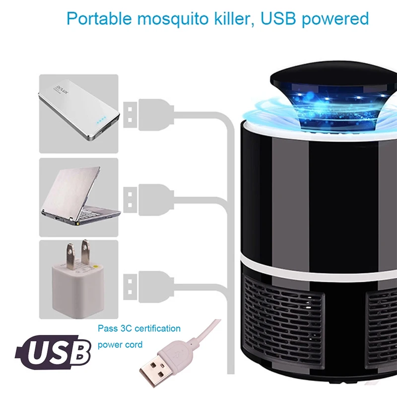 Usb-ловушка для насекомых комнатная лампа от комаров кемпинга электрическая