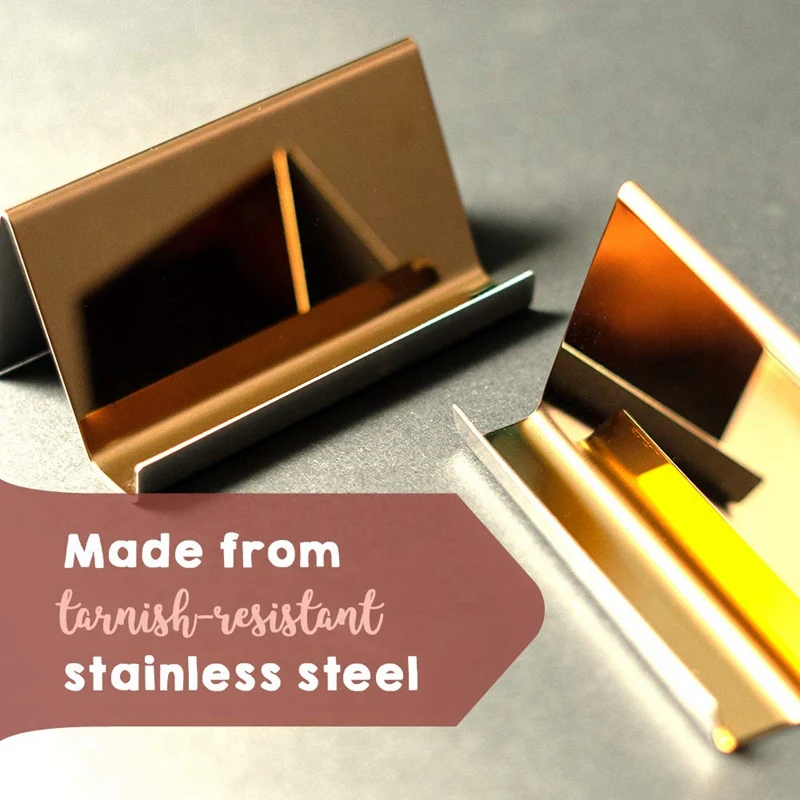 Бизнес-держатель для карт розовое золото (3 шт. в упаковке) 9x5x4 5 см нержавеющая