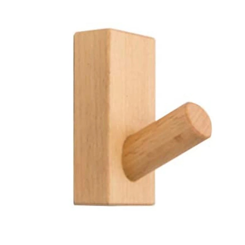 

Wooden Coat Hooks Wall Mounted Wall Hooks Wood Hat Rack Hanger Single Organizer Wall Rack (Pack of 3)