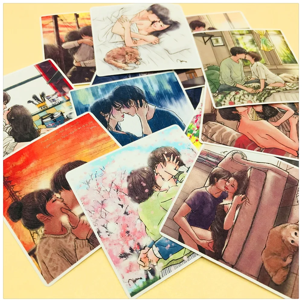 12 шт. наклейки для влюбленных пар в стиле ретро 7*7 см|Канцелярские наклейки| |