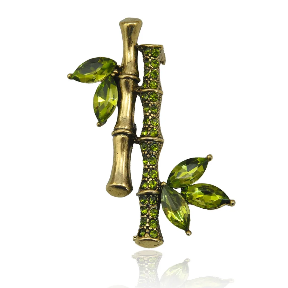 Брошь с кристаллами милые булавки бамбуковые эмалевые цирконом значок стразы