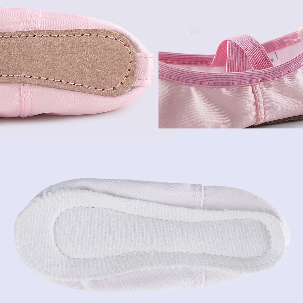 High Quality Girls Kids  Full Sole Ballet Shoes Satin Pointe Shoes Dance Slippers Ballerina Crown Sequins Decoration images - 6