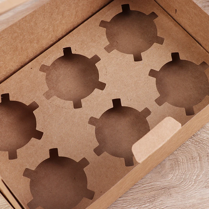 

Cake Cup Packaging Box 1/2/4/6 Hole Cake Mold Biscuit Pastry Kraft Paper Box Cake Chocolate Packaging Baking Tools