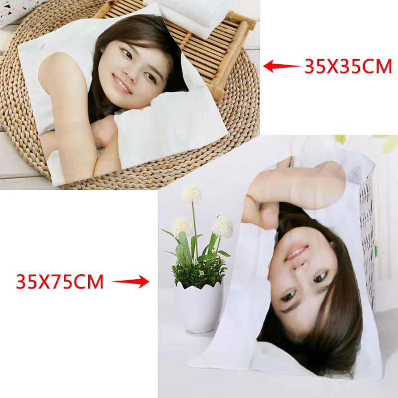 

New Han Ga In Towels Size 35x35cm 35x75cm Square rectangle Towels Printing Cotton Face Towel Fabric Custom logo