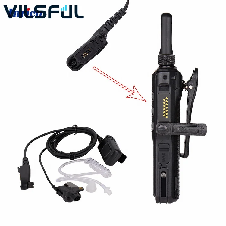 EPM-T60 Walkie Talkie Earpiece With Noise-cancelling Electret Mic Element PTT Air Acoustic Tube Earpiece for Inrico T520 T620